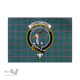 Scottish Carmichael Ancient Tartan Flag with Family Crest - Tartan Garden Flag Scottish Plaid Tartan Plaid - ScotsTee - scotstee.com