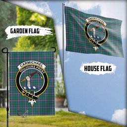 Scottish Carmichael Ancient Tartan Flag with Family Crest - Tartan Garden Flag Scottish Plaid Tartan Plaid - ScotsTee - scotstee.com