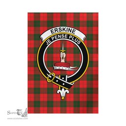 Scottish Erskine Modern Tartan Flag with Family Crest - Tartan Garden Flag Scottish Plaid Tartan Plaid - ScotsTee - scotstee.com