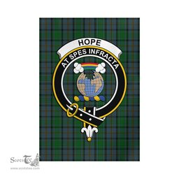Scottish Hope Vere Tartan Flag with Family Crest - Tartan Garden Flag Scottish Plaid Tartan Plaid - ScotsTee - scotstee.com