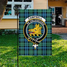 Scottish Campbell Ancient 01 Tartan Flag with Family Crest - Tartan Garden Flag Scottish Plaid Tartan Plaid - ScotsTee - scotstee.com