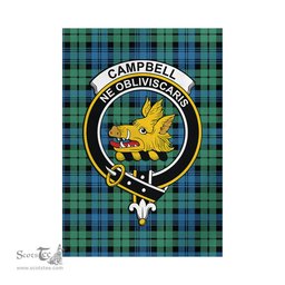 Scottish Campbell Ancient 01 Tartan Flag with Family Crest - Tartan Garden Flag Scottish Plaid Tartan Plaid - ScotsTee - scotstee.com