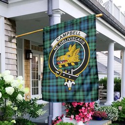 Scottish Campbell Ancient 01 Tartan Flag with Family Crest - Tartan Garden Flag Scottish Plaid Tartan Plaid - ScotsTee - scotstee.com