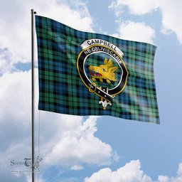 Scottish Campbell Ancient 01 Tartan Flag with Family Crest - Tartan Garden Flag Scottish Plaid Tartan Plaid - ScotsTee - scotstee.com