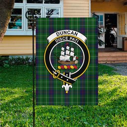Scottish Duncan Tartan Flag with Family Crest - Tartan Garden Flag Scottish Plaid Tartan Plaid - ScotsTee - scotstee.com