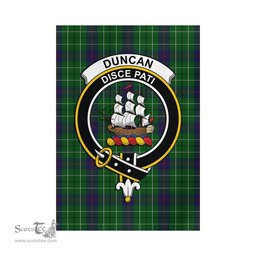 Scottish Duncan Tartan Flag with Family Crest - Tartan Garden Flag Scottish Plaid Tartan Plaid - ScotsTee - scotstee.com