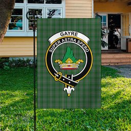 Scottish Gayre Dress Tartan Flag with Family Crest - Tartan Garden Flag Scottish Plaid Tartan Plaid - ScotsTee - scotstee.com