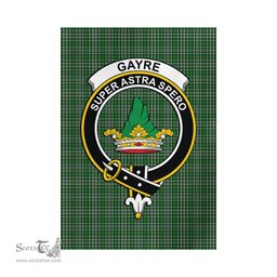 Scottish Gayre Dress Tartan Flag with Family Crest - Tartan Garden Flag Scottish Plaid Tartan Plaid - ScotsTee - scotstee.com