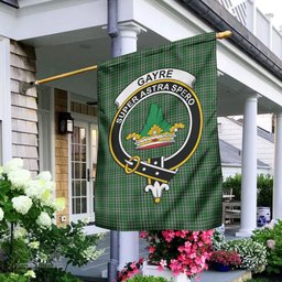 Scottish Gayre Dress Tartan Flag with Family Crest - Tartan Garden Flag Scottish Plaid Tartan Plaid - ScotsTee - scotstee.com