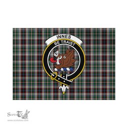 Scottish Innes Dress Tartan Flag with Family Crest - Tartan Garden Flag Scottish Plaid Tartan Plaid - ScotsTee - scotstee.com