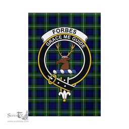 Scottish Forbes Modern Tartan Flag with Family Crest - Tartan Garden Flag Scottish Plaid Tartan Plaid - ScotsTee - scotstee.com