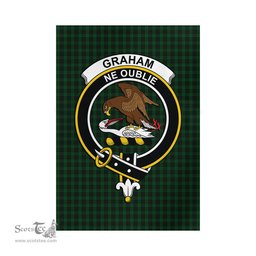 Scottish Graham Tartan Flag with Family Crest - Tartan Garden Flag Scottish Plaid Tartan Plaid - ScotsTee - scotstee.com