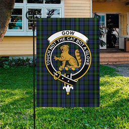 Scottish Gow Hunting Tartan Flag with Family Crest - Tartan Garden Flag Scottish Plaid Tartan Plaid - ScotsTee - scotstee.com