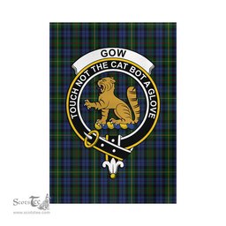 Scottish Gow Hunting Tartan Flag with Family Crest - Tartan Garden Flag Scottish Plaid Tartan Plaid - ScotsTee - scotstee.com