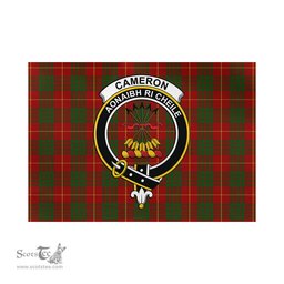 Scottish Cameron Tartan Flag with Family Crest - Tartan Garden Flag Scottish Plaid Tartan Plaid - ScotsTee - scotstee.com