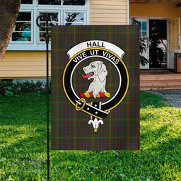 Scottish Hall Tartan Flag with Family Crest - Tartan Garden Flag Scottish Plaid Tartan Plaid - ScotsTee - scotstee.com