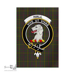 Scottish Hall Tartan Flag with Family Crest - Tartan Garden Flag Scottish Plaid Tartan Plaid - ScotsTee - scotstee.com