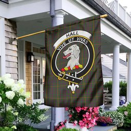 Scottish Hall Tartan Flag with Family Crest - Tartan Garden Flag Scottish Plaid Tartan Plaid - ScotsTee - scotstee.com