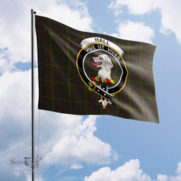 Scottish Hall Tartan Flag with Family Crest - Tartan Garden Flag Scottish Plaid Tartan Plaid - ScotsTee - scotstee.com