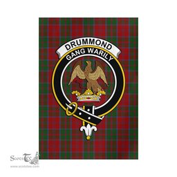 Scottish Drummond Tartan Flag with Family Crest - Tartan Garden Flag Scottish Plaid Tartan Plaid - ScotsTee - scotstee.com