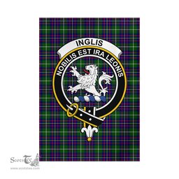 Scottish Inglis Modern Tartan Flag with Family Crest - Tartan Garden Flag Scottish Plaid Tartan Plaid - ScotsTee - scotstee.com