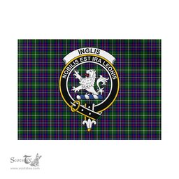 Scottish Inglis Modern Tartan Flag with Family Crest - Tartan Garden Flag Scottish Plaid Tartan Plaid - ScotsTee - scotstee.com