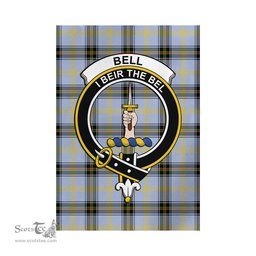 Scottish Bell Tartan Flag with Family Crest - Tartan Garden Flag Scottish Plaid Tartan Plaid - ScotsTee - scotstee.com