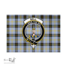 Scottish Bell Tartan Flag with Family Crest - Tartan Garden Flag Scottish Plaid Tartan Plaid - ScotsTee - scotstee.com