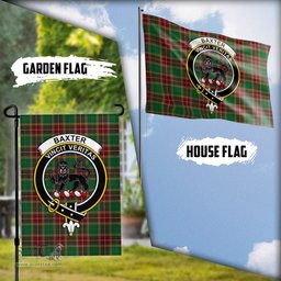 Scottish Baxter Tartan Flag with Family Crest - Tartan Garden Flag Scottish Plaid Tartan Plaid - ScotsTee - scotstee.com