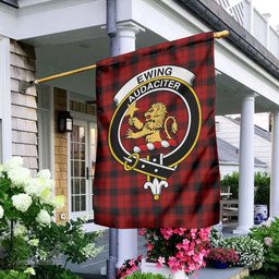 Scottish Ewing Tartan Flag with Family Crest - Tartan Garden Flag Scottish Plaid Tartan Plaid - ScotsTee - scotstee.com