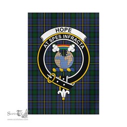 Scottish Hope Clan Originaux Tartan Flag with Family Crest - Tartan Garden Flag Scottish Plaid Tartan Plaid - ScotsTee - scotstee.com