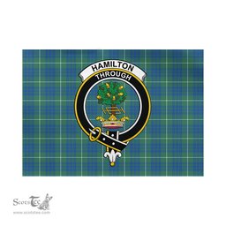 Scottish Hamilton Hunting Ancient Tartan Flag with Family Crest - Tartan Garden Flag Scottish Plaid Tartan Plaid - ScotsTee - scotstee.com