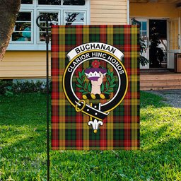 Scottish Buchanan Tartan Flag with Family Crest - Tartan Garden Flag Scottish Plaid Tartan Plaid - ScotsTee - scotstee.com