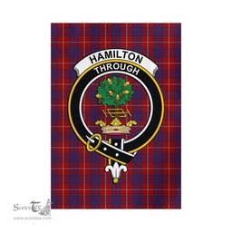 Scottish Hamilton Tartan Flag with Family Crest - Tartan Garden Flag Scottish Plaid Tartan Plaid - ScotsTee - scotstee.com