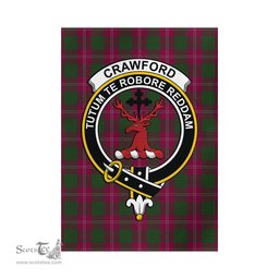 Scottish Crawford Tartan Flag with Family Crest - Tartan Garden Flag Scottish Plaid Tartan Plaid - ScotsTee - scotstee.com