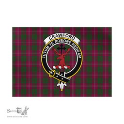 Scottish Crawford Tartan Flag with Family Crest - Tartan Garden Flag Scottish Plaid Tartan Plaid - ScotsTee - scotstee.com