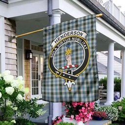 Scottish Henderson Dress Tartan Flag with Family Crest - Tartan Garden Flag Scottish Plaid Tartan Plaid - ScotsTee - scotstee.com