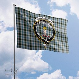 Scottish Henderson Dress Tartan Flag with Family Crest - Tartan Garden Flag Scottish Plaid Tartan Plaid - ScotsTee - scotstee.com
