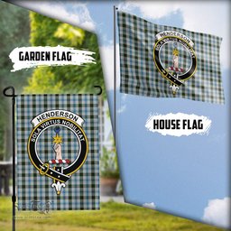 Scottish Henderson Dress Tartan Flag with Family Crest - Tartan Garden Flag Scottish Plaid Tartan Plaid - ScotsTee - scotstee.com