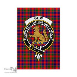 Scottish Gow Modern Tartan Flag with Family Crest - Tartan Garden Flag Scottish Plaid Tartan Plaid - ScotsTee - scotstee.com