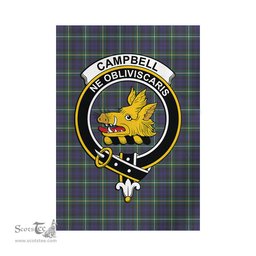 Scottish Campbell Argyll Modern Tartan Flag with Family Crest - Tartan Garden Flag Scottish Plaid Tartan Plaid - ScotsTee - scotstee.com
