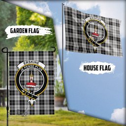 Scottish Erskine Black and White Tartan Flag with Family Crest - Tartan Garden Flag Scottish Plaid Tartan Plaid - ScotsTee - scotstee.com