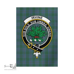 Scottish Irvine of Drum Tartan Flag with Family Crest - Tartan Garden Flag Scottish Plaid Tartan Plaid - ScotsTee - scotstee.com