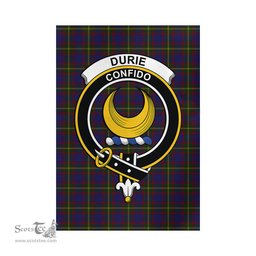 Scottish Durie Tartan Flag with Family Crest - Tartan Garden Flag Scottish Plaid Tartan Plaid - ScotsTee - scotstee.com