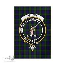 Scottish Gunn Tartan Flag with Family Crest - Tartan Garden Flag Scottish Plaid Tartan Plaid - ScotsTee - scotstee.com