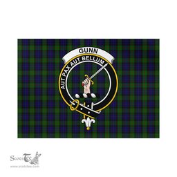 Scottish Gunn Tartan Flag with Family Crest - Tartan Garden Flag Scottish Plaid Tartan Plaid - ScotsTee - scotstee.com
