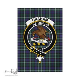 Scottish Graham of Montrose Modern Tartan Flag with Family Crest - Tartan Garden Flag Scottish Plaid Tartan Plaid - ScotsTee - scotstee.com
