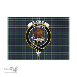 Scottish Graham of Montrose Modern Tartan Flag with Family Crest - Tartan Garden Flag Scottish Plaid Tartan Plaid - ScotsTee - scotstee.com