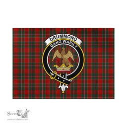 Scottish Drummond Ancient Tartan Flag with Family Crest - Tartan Garden Flag Scottish Plaid Tartan Plaid - ScotsTee - scotstee.com