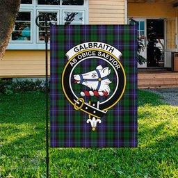 Scottish Galbraith Tartan Flag with Family Crest - Tartan Garden Flag Scottish Plaid Tartan Plaid - ScotsTee - scotstee.com